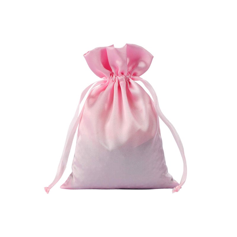 Generic Brands AKLVBL 30 Pack 6 x 9.5 Inches Pink Satin Gift Bags, Jewelry Drawstring Pouch, Wedding Favor Bags, Baby Shower Bags, silk bag - Image 1